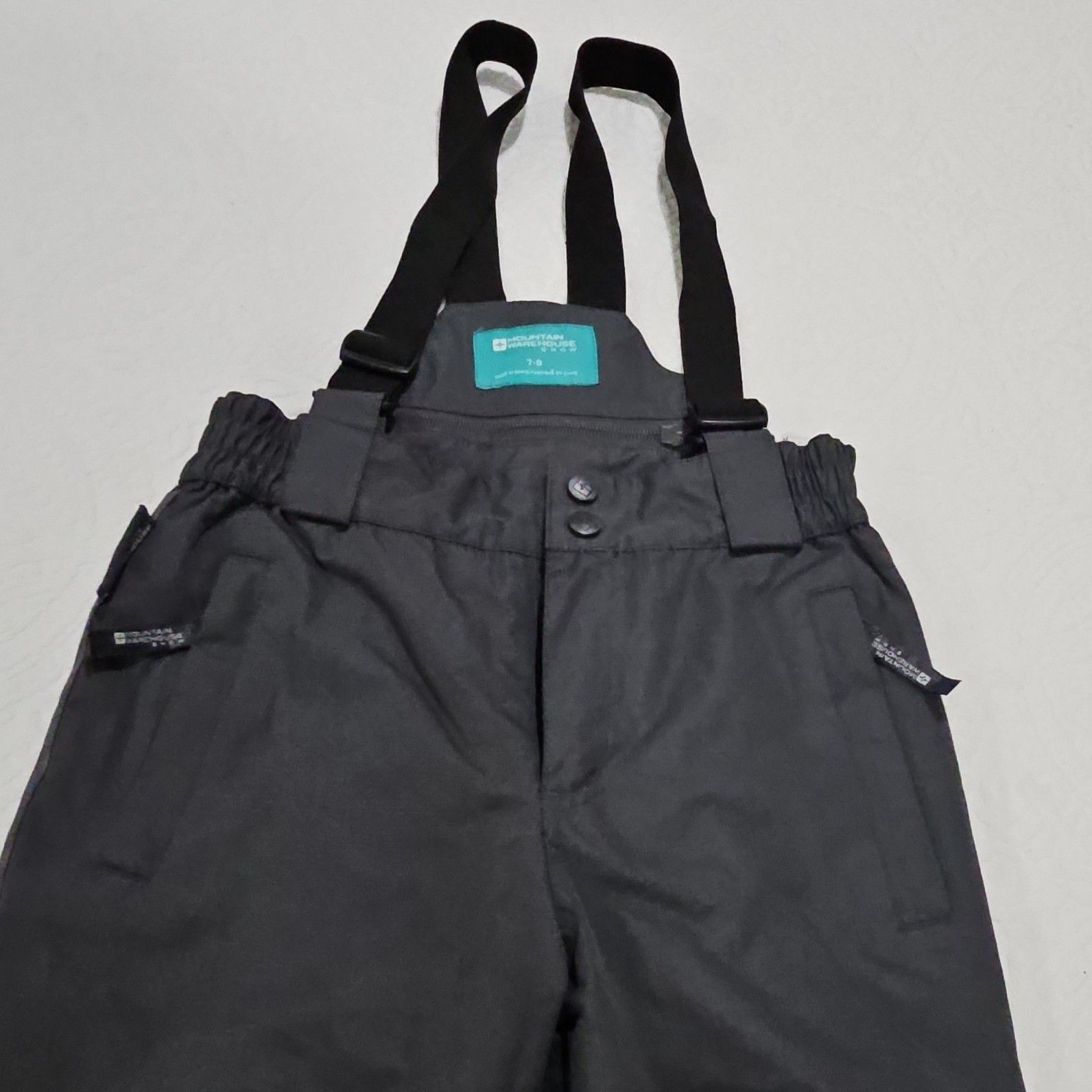 Mountain Warehouse Unisex Kids Gray Snow Bib Pants 7-8 Ski Snowboard — image 4 of 8